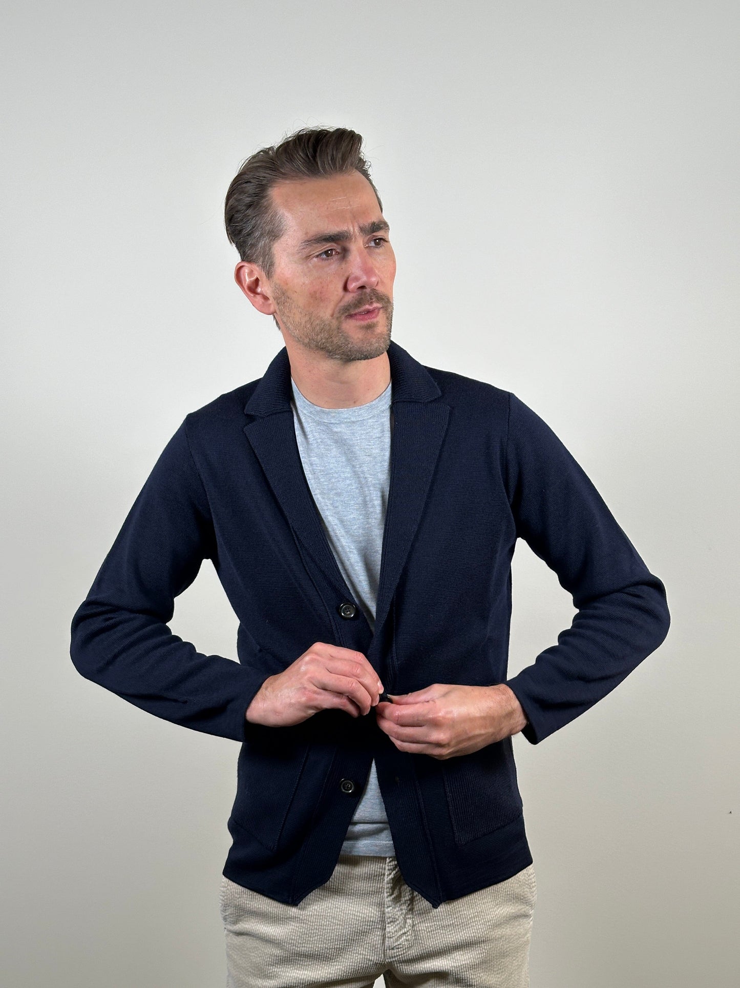 FERRANTE - Blazer Cardigan Navy Truien Ferrante 