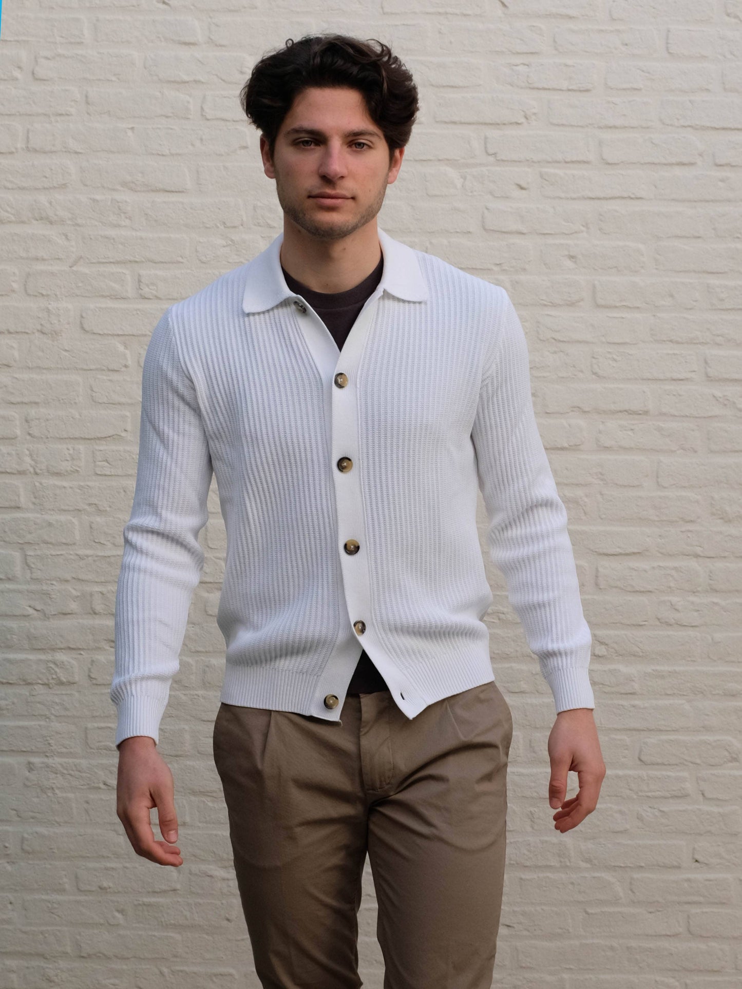 
                  
                    FERRANTE - Cardigan Met polo Kraag Wit Truien Ferrante 
                  
                