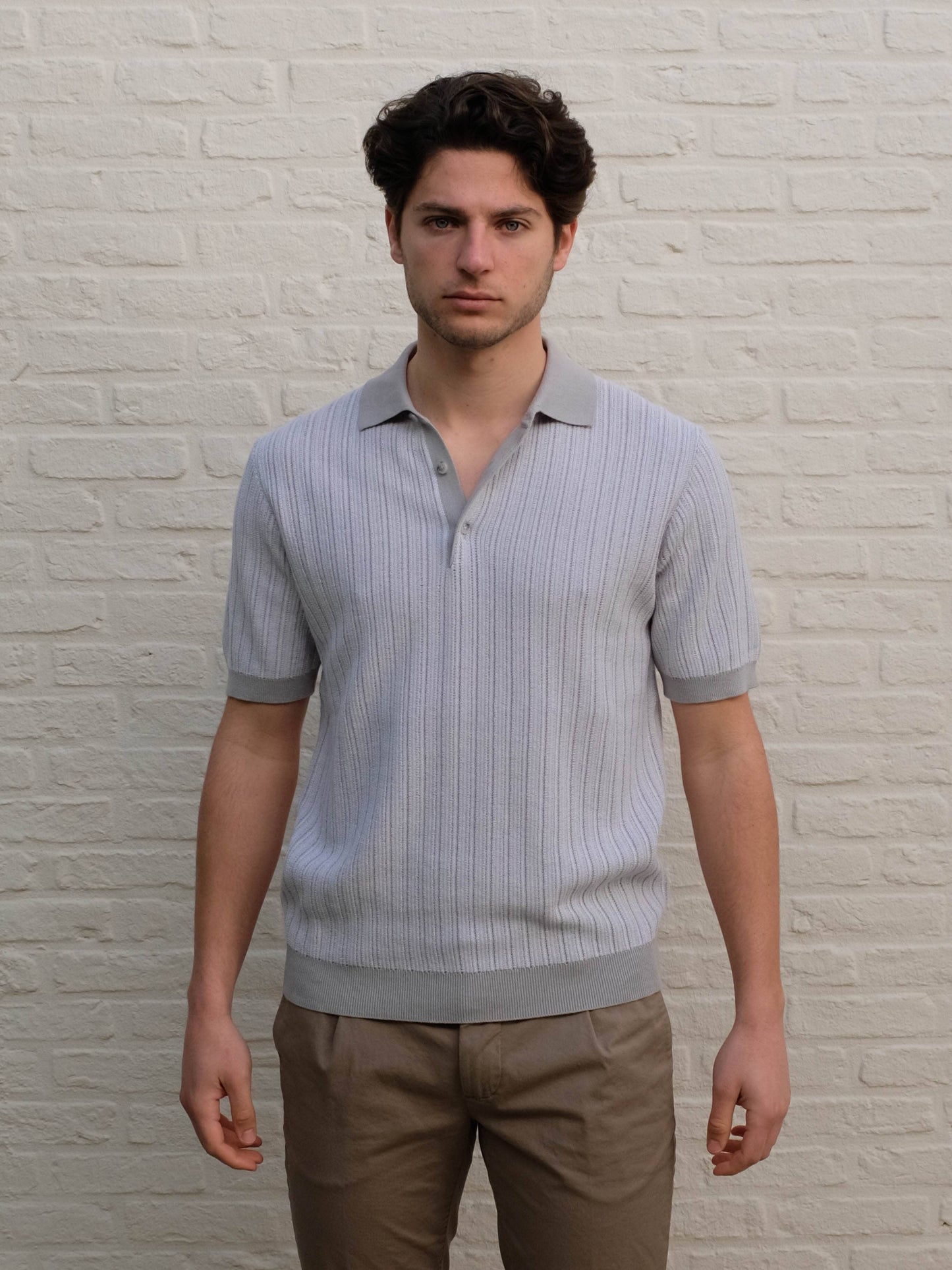 
                  
                    FERRANTE - Luxe Polo Met Contrast Lichtgrijs Polo's Ferrante 
                  
                