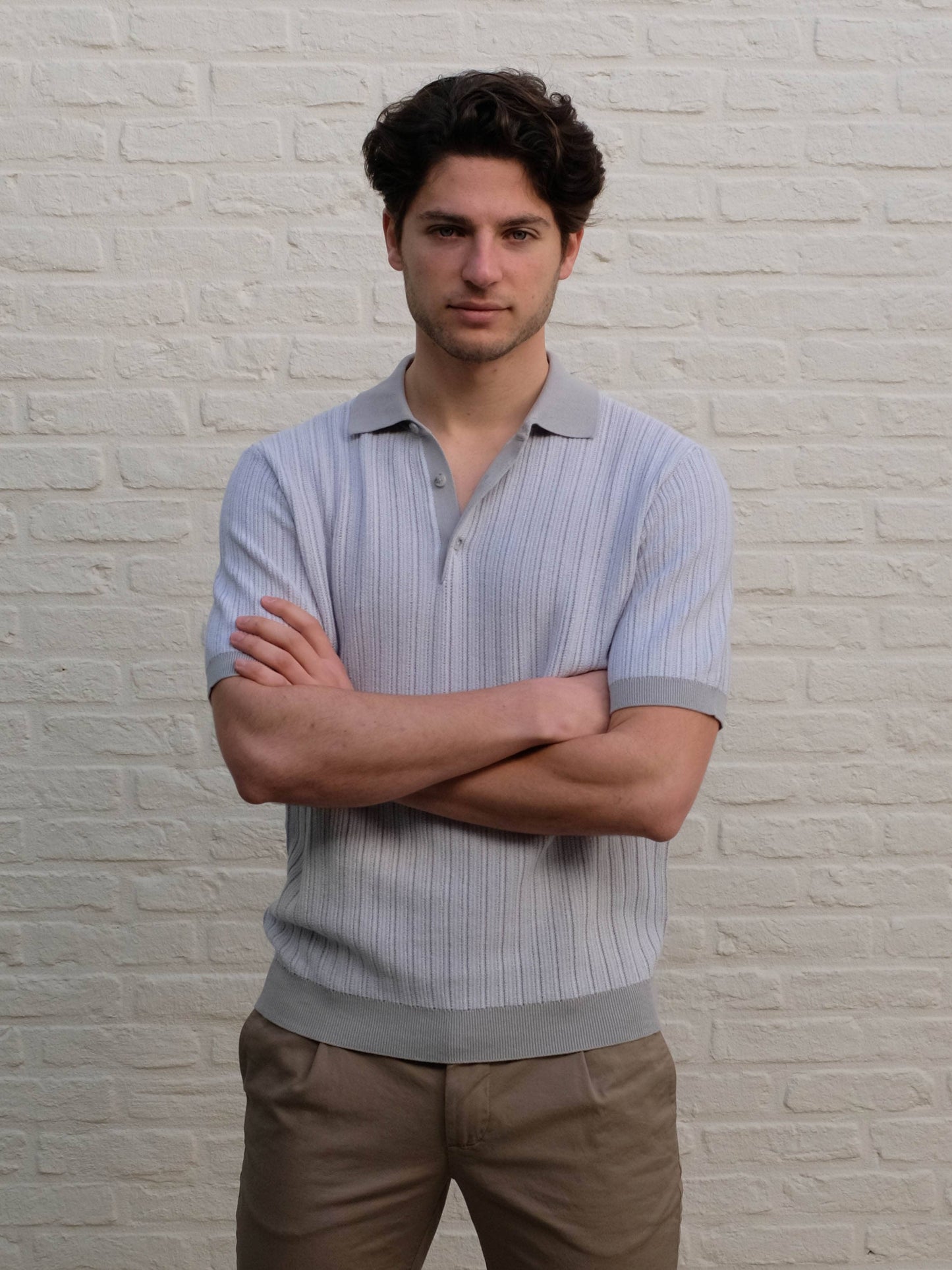 
                  
                    FERRANTE - Luxe Polo Met Contrast Lichtgrijs Polo's Ferrante 
                  
                