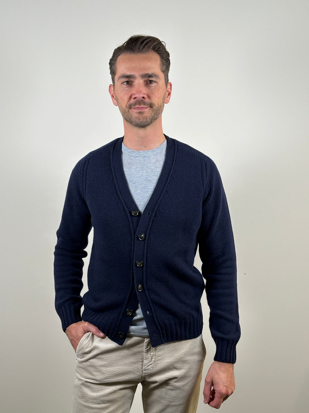 FERRANTE - New Wool Cardigan Navy Truien Ferrante 