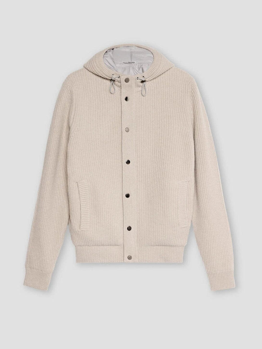 FERRANTE - Padded Knitted Wool Jacket Beige Truien Ferrante 