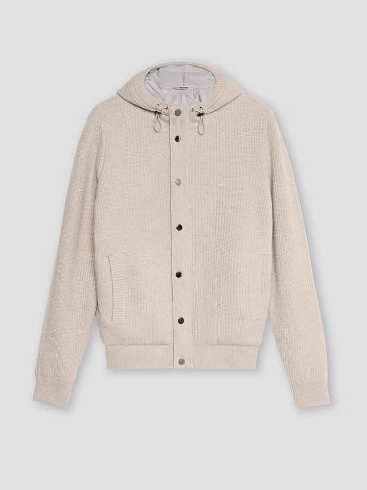 FERRANTE - Padded Knitted Wool Jacket Beige Truien Ferrante 