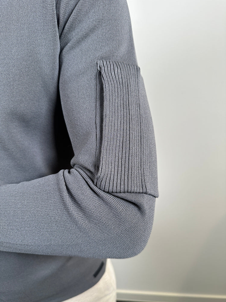 GENTI - Cool Dry Sweater Grijs Truien Genti 