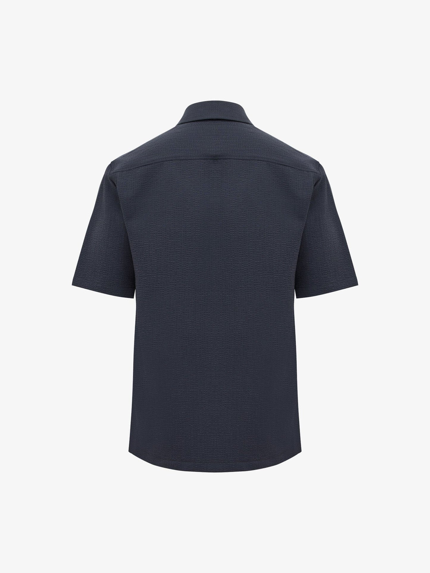 GENTI - Seersucker SS Shirt Grijsblauw Hemden Genti 