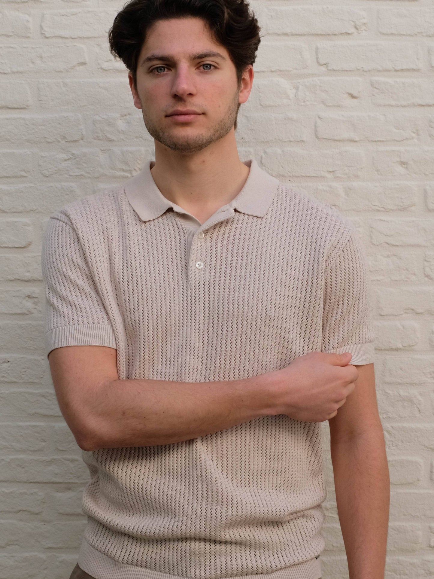 
                  
                    GENTILUOMO - 3 Button Knitted Polo Beige Polo's Gentiluomo 
                  
                