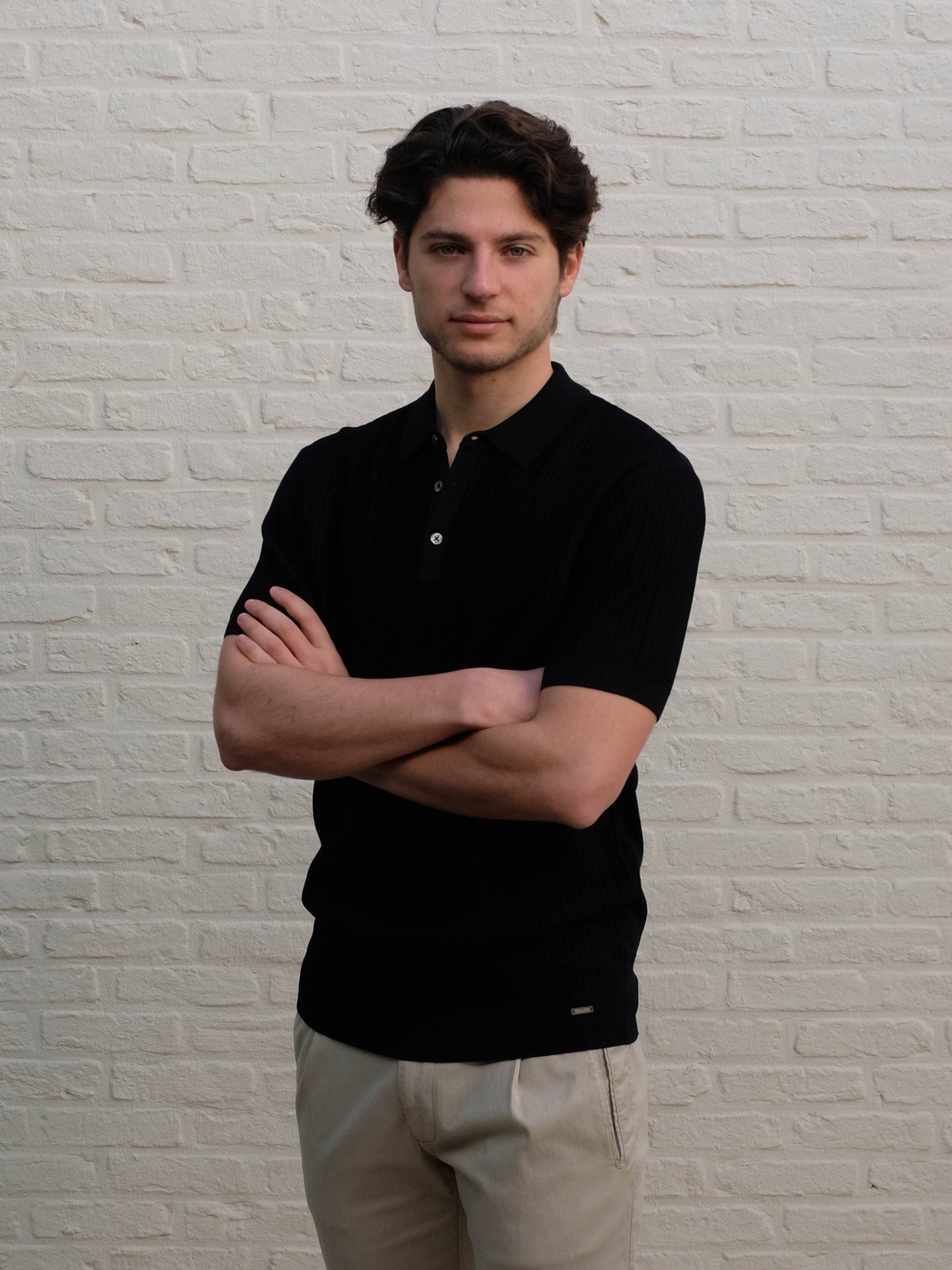 GENTILUOMO - 3 Button Tech Polo Donkerblauw Polo's Gentiluomo 