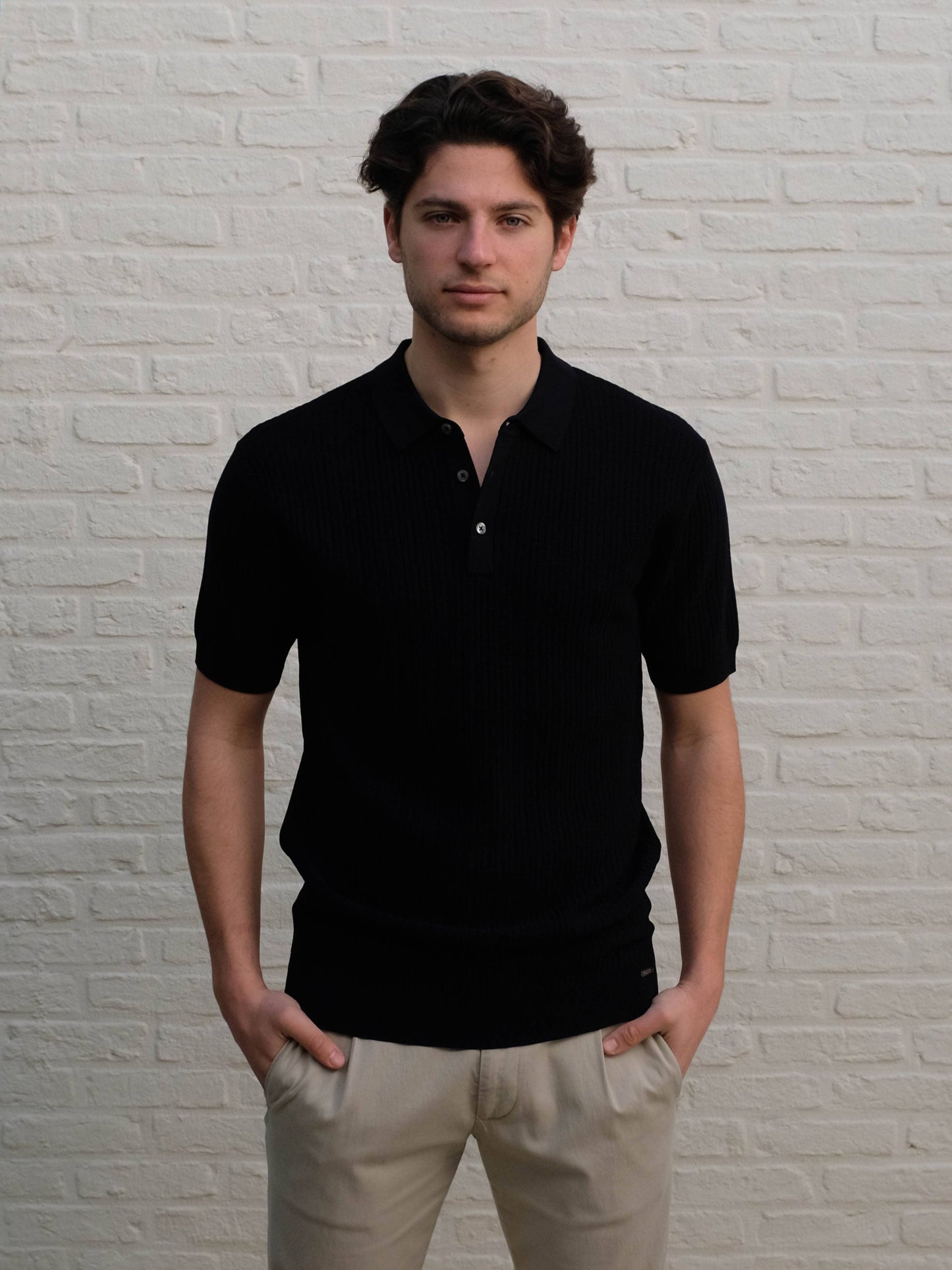 GENTILUOMO - 3 Button Tech Polo Donkerblauw Polo's Gentiluomo 