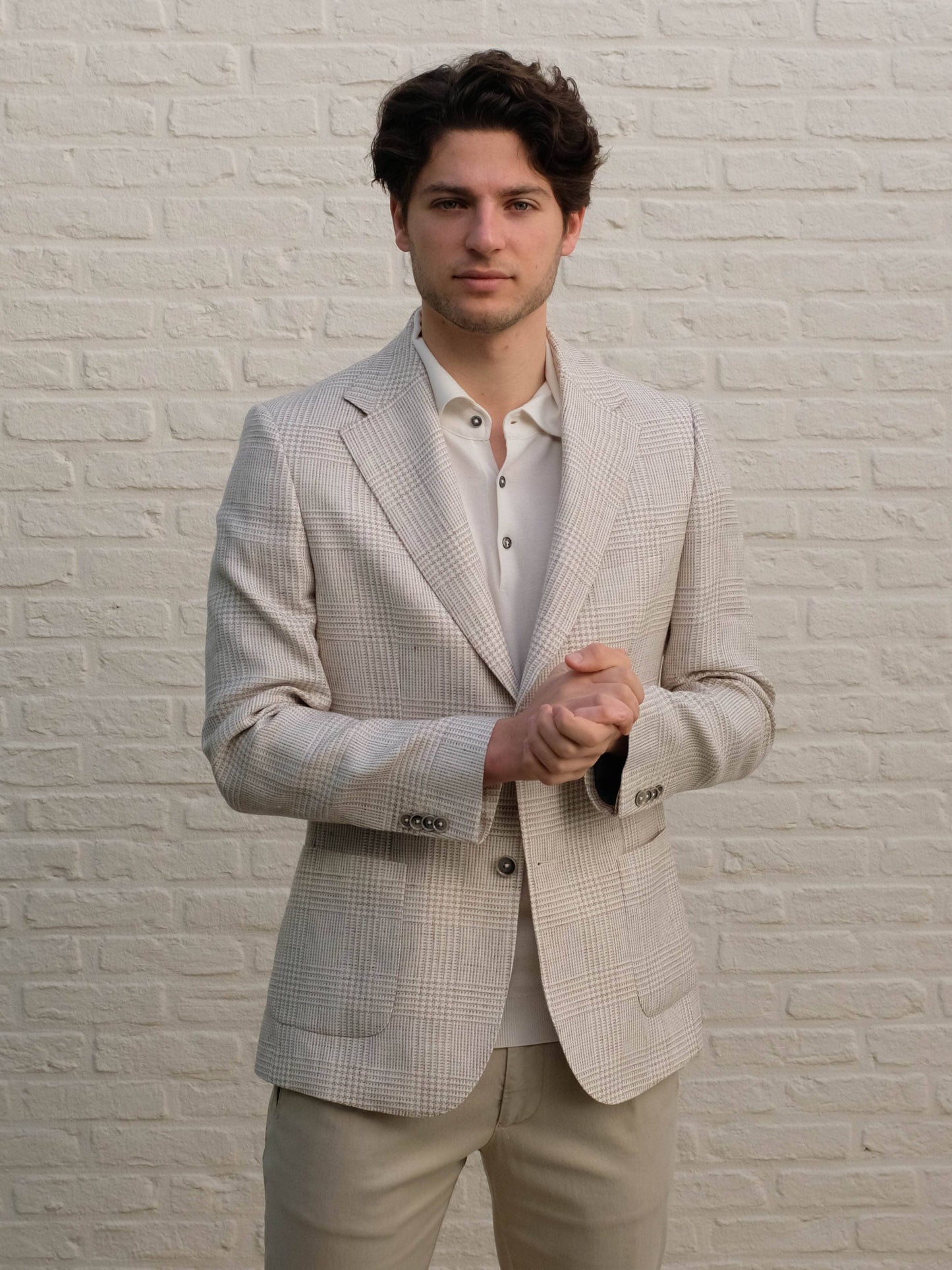 
                  
                    GENTILUOMO - Bergomi Blazer Beige/Taupe Geruit Blazers & kostuums Gentiluomo 
                  
                