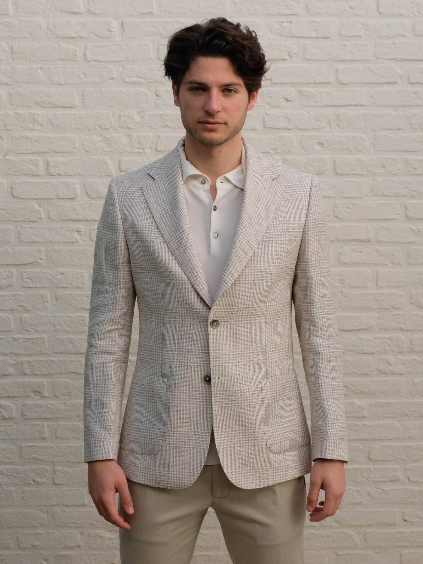 GENTILUOMO - Bergomi Blazer Beige/Taupe Geruit Blazers & kostuums Gentiluomo 