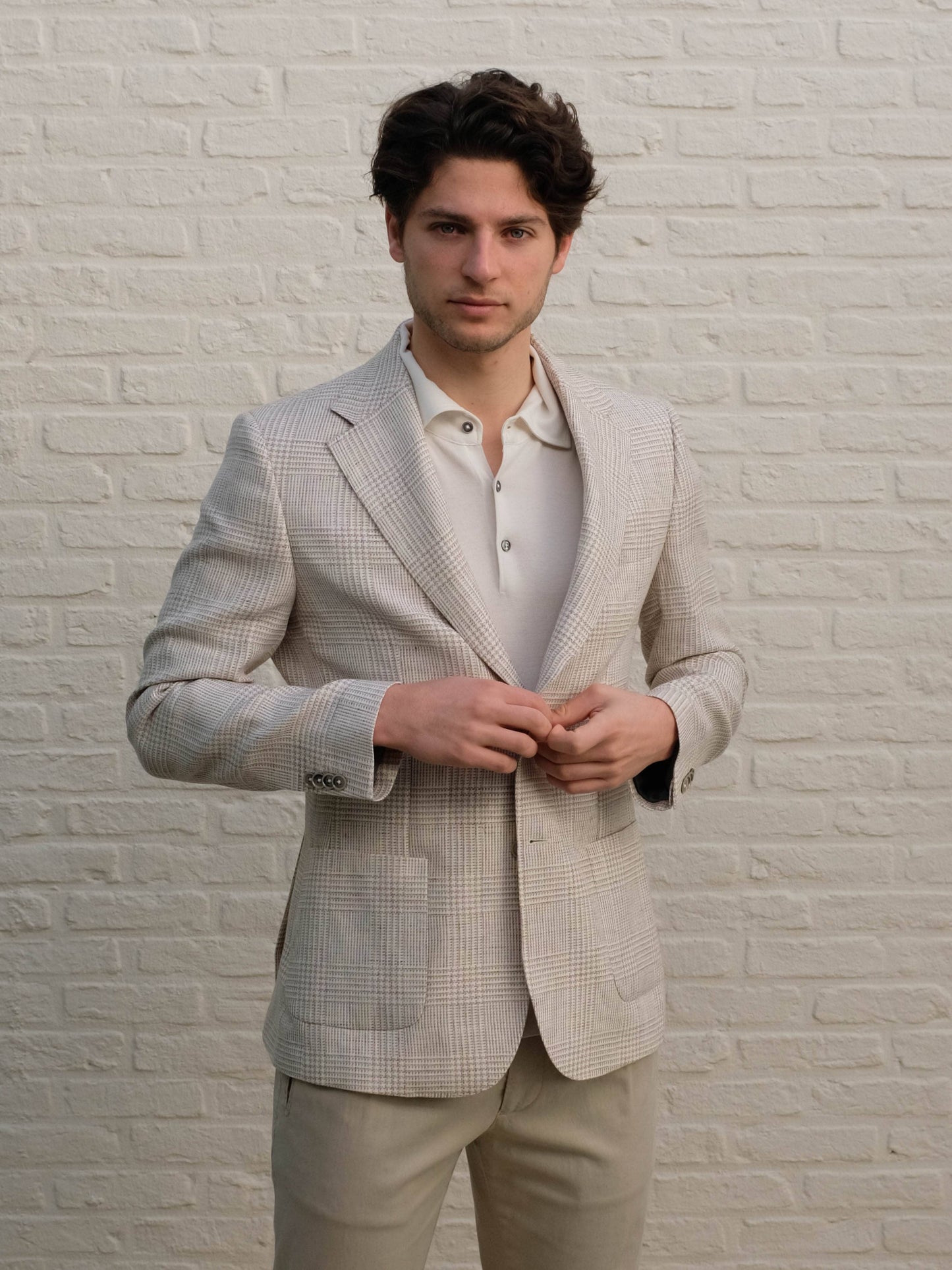 
                  
                    GENTILUOMO - Bergomi Blazer Beige/Taupe Geruit Blazers & kostuums Gentiluomo 
                  
                