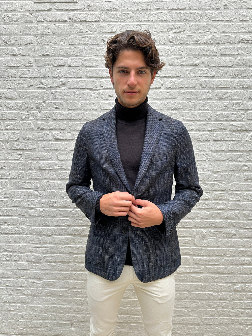 GENTILUOMO - Blazer Bergomo Blauw/bruin Blazers & kostuums Gentiluomo 