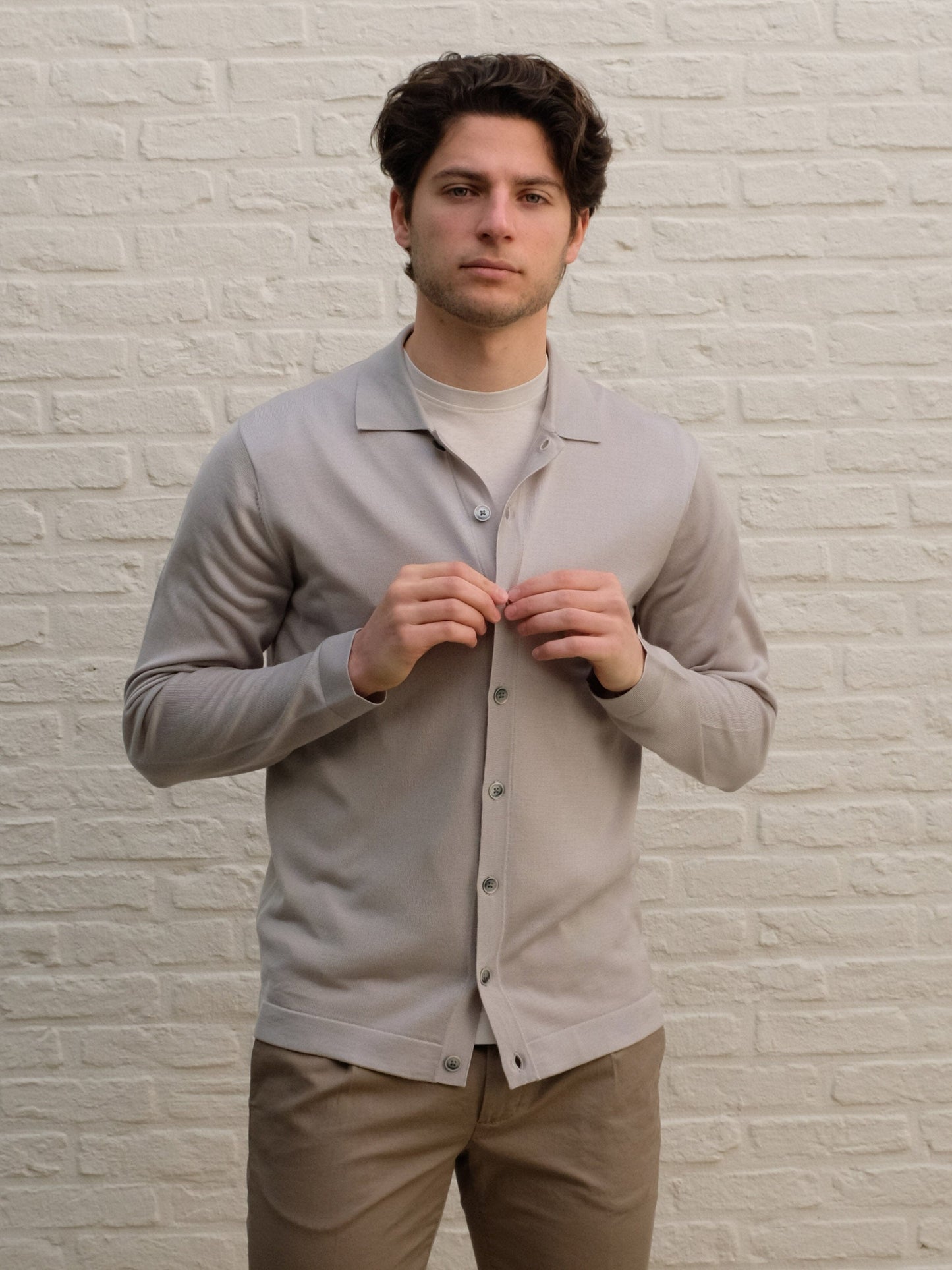 
                  
                    GENTILUOMO - Button Cardigan Lichtgrijs Truien Gentiluomo 
                  
                