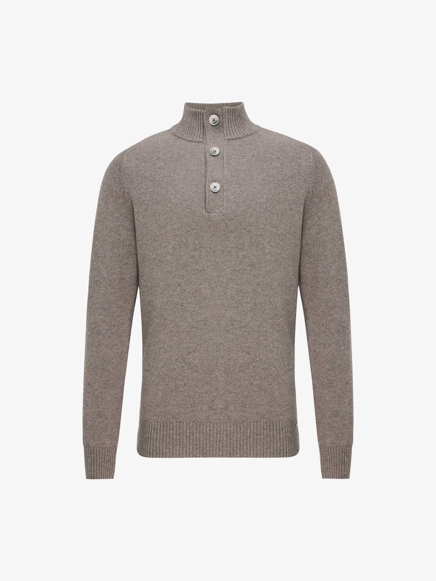 
                  
                    GENTILUOMO - Buttoned Turtle Zip Taupe Truien Gentiluomo 
                  
                