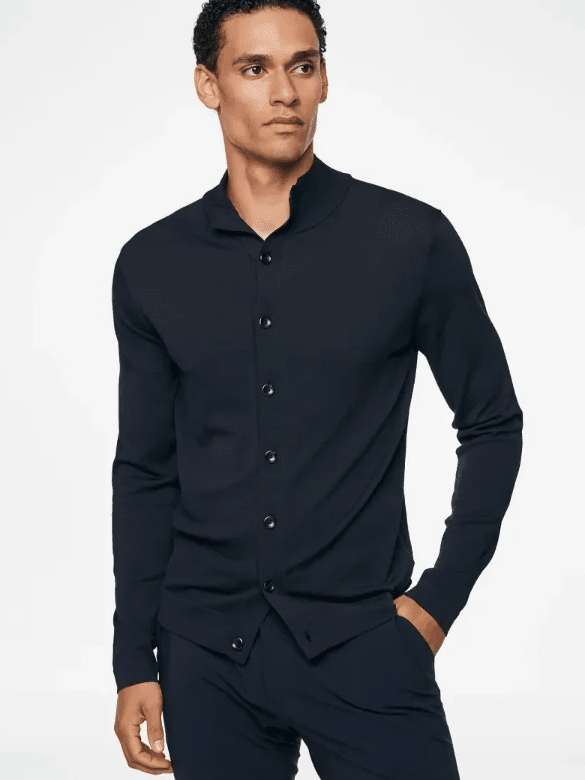 GENTILUOMO - Cardigan Met Knopen Tech Blauw Truien Gentiluomo 