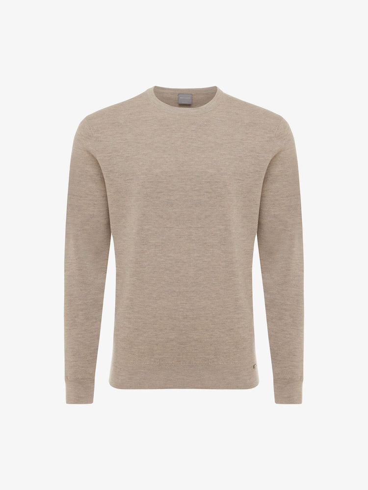 GENTILUOMO - Clean Rondneck Merino Beige Truien Gentiluomo 