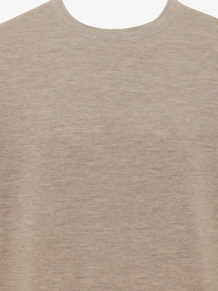 GENTILUOMO - Clean Rondneck Merino Beige Truien Gentiluomo 