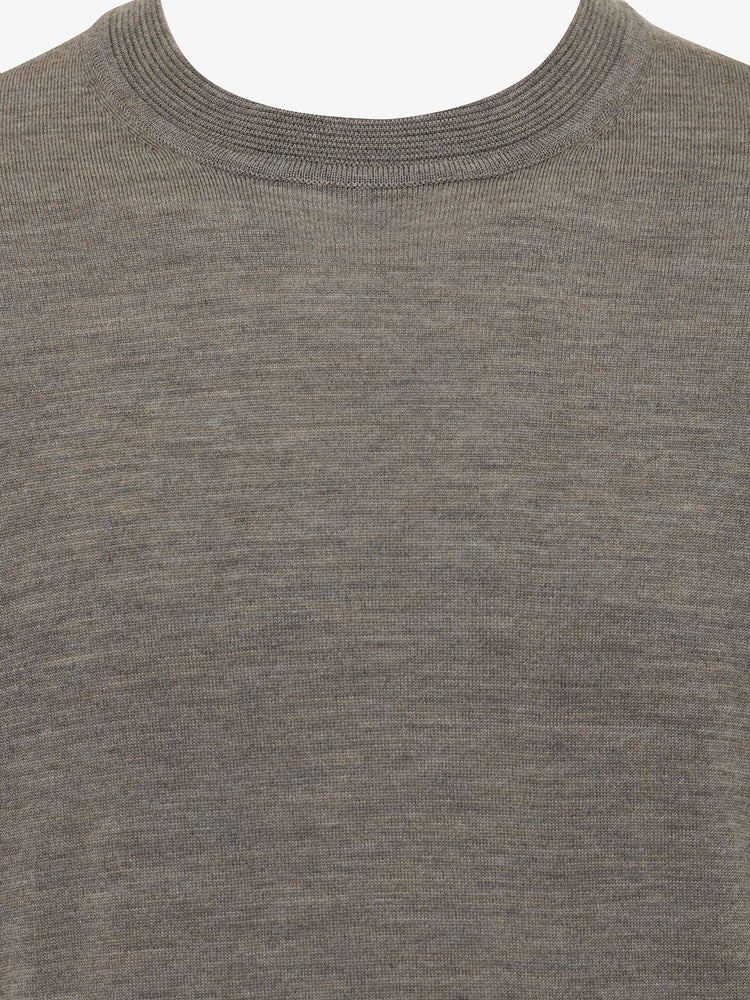 GENTILUOMO - Clean Rondneck Merino Taupe Truien Gentiluomo 