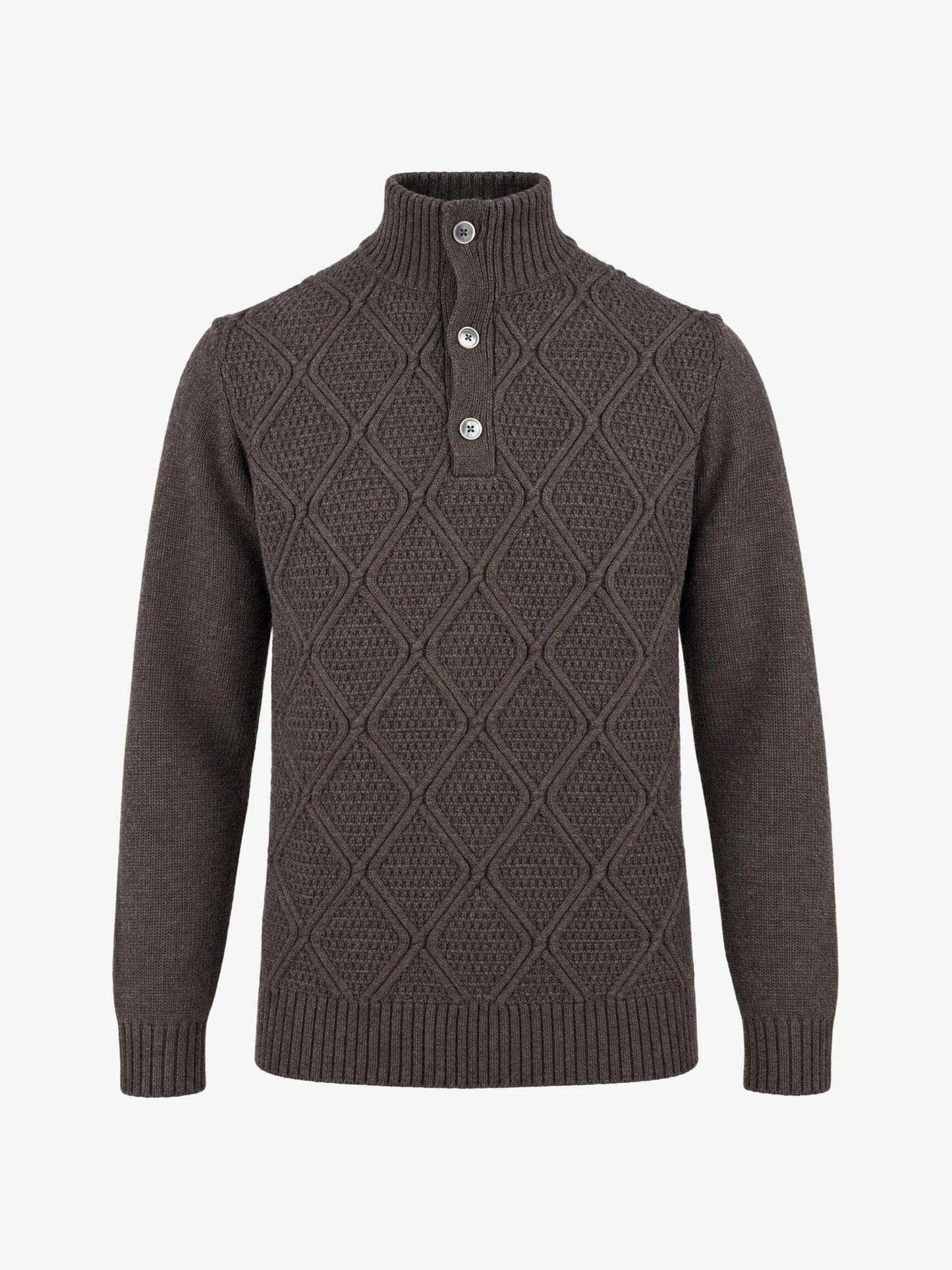 
                  
                    GENTILUOMO - Geruiten Cable Turtleneck Wool Bruin Truien Gentiluomo 
                  
                
