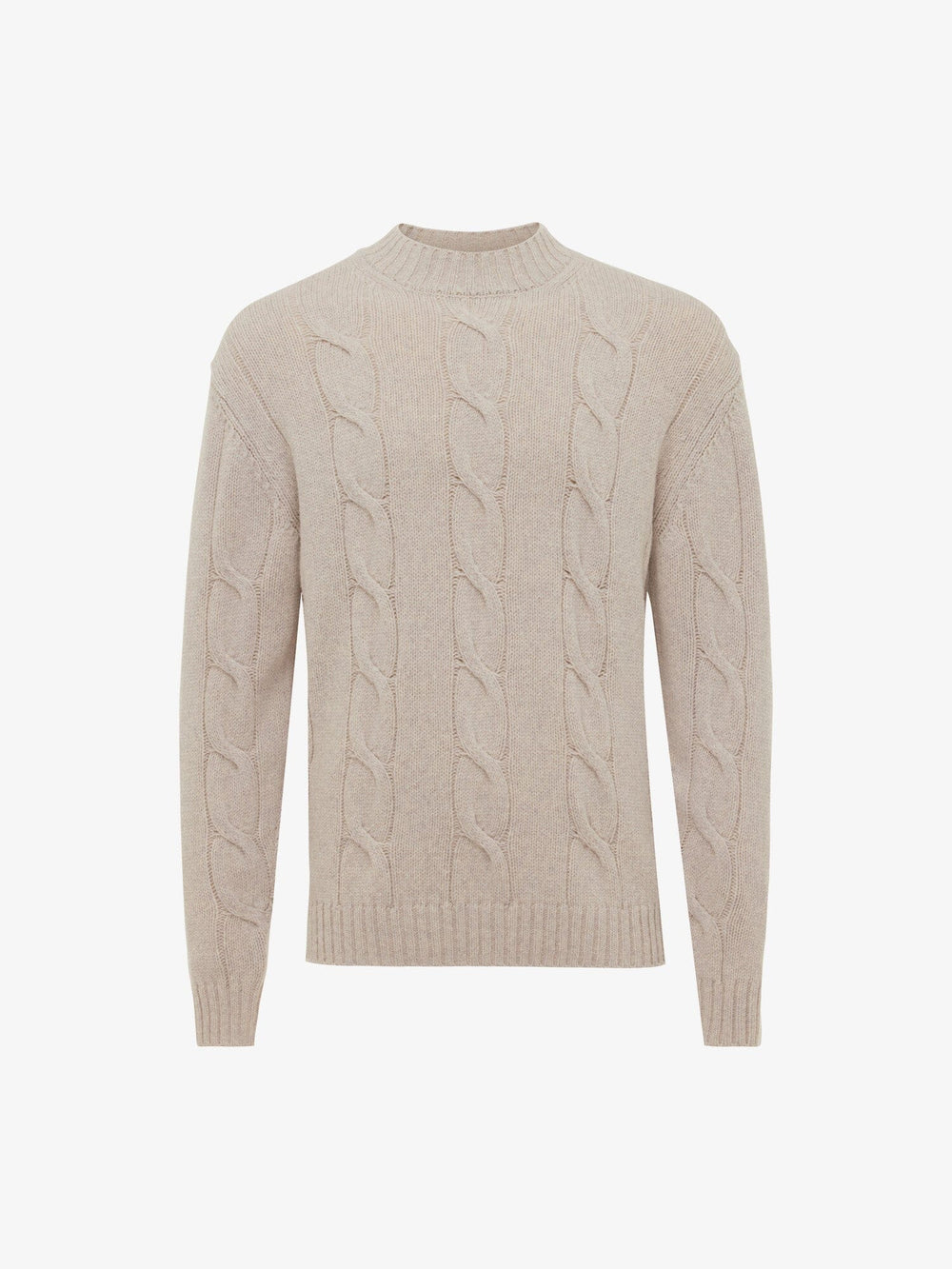 GENTILUOMO - Gold Merino Kabel Knit Beige Truien Gentiluomo 