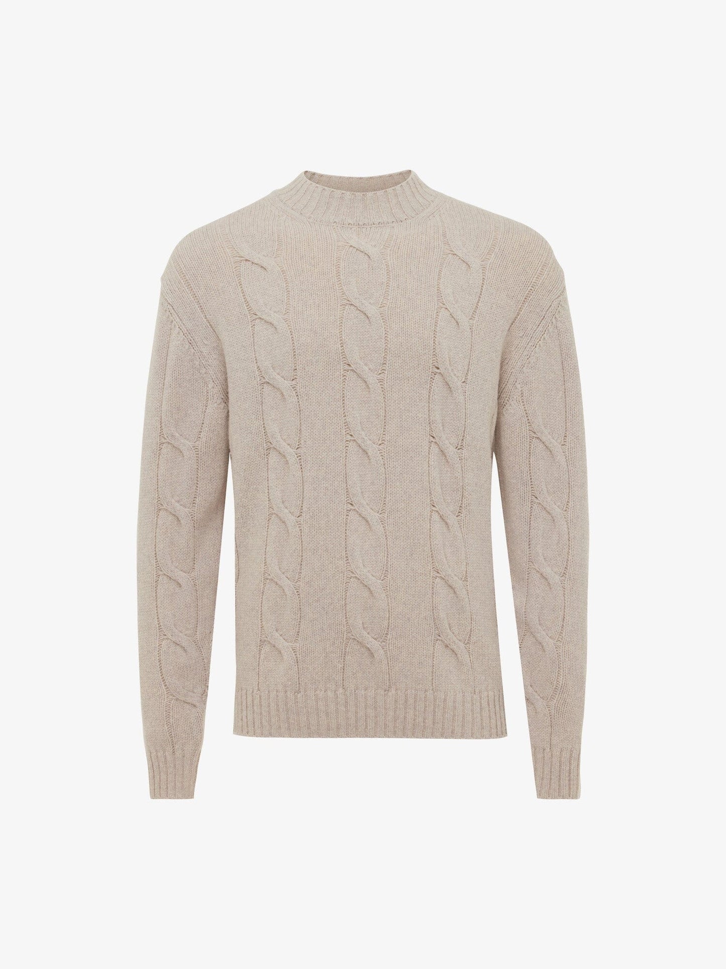 GENTILUOMO - Gold Merino Kabel Knit Beige Truien Gentiluomo 