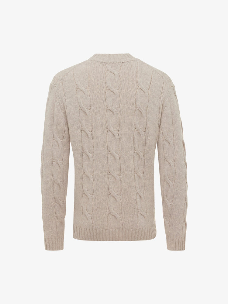 GENTILUOMO - Gold Merino Kabel Knit Beige Truien Gentiluomo 