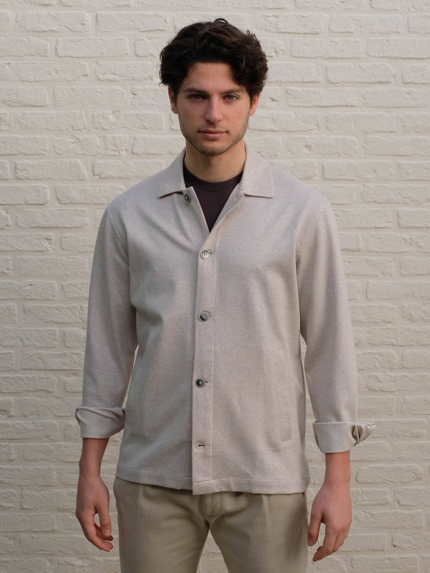 
                  
                    GENTILUOMO - Gold Overshirt Stretch Beige Overshirts Gentiluomo 
                  
                