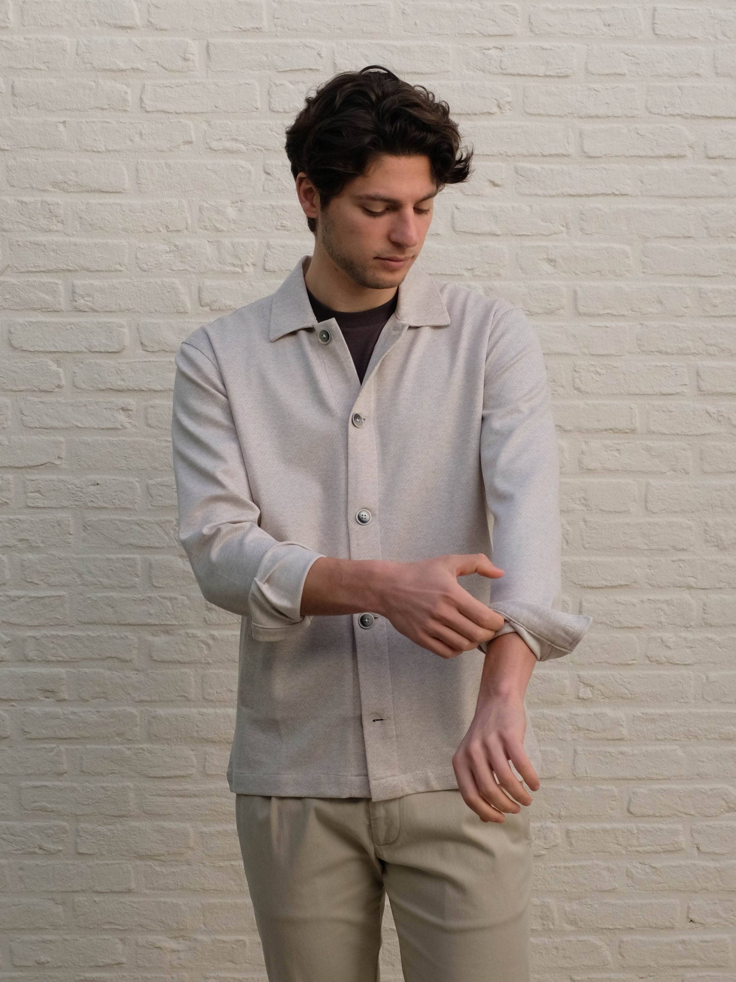 
                  
                    GENTILUOMO - Gold Overshirt Stretch Beige Overshirts Gentiluomo 
                  
                