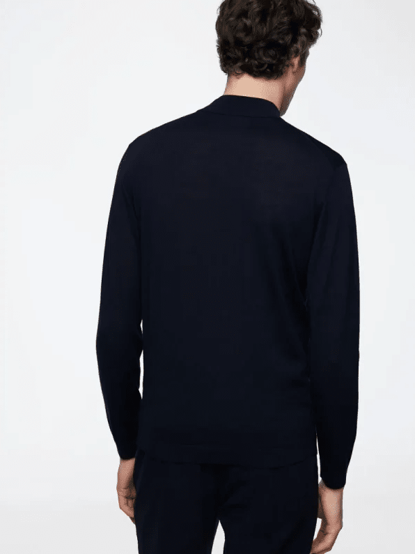 GENTILUOMO - Gold Turtle Zip Donkerblauw Truien Gentiluomo 