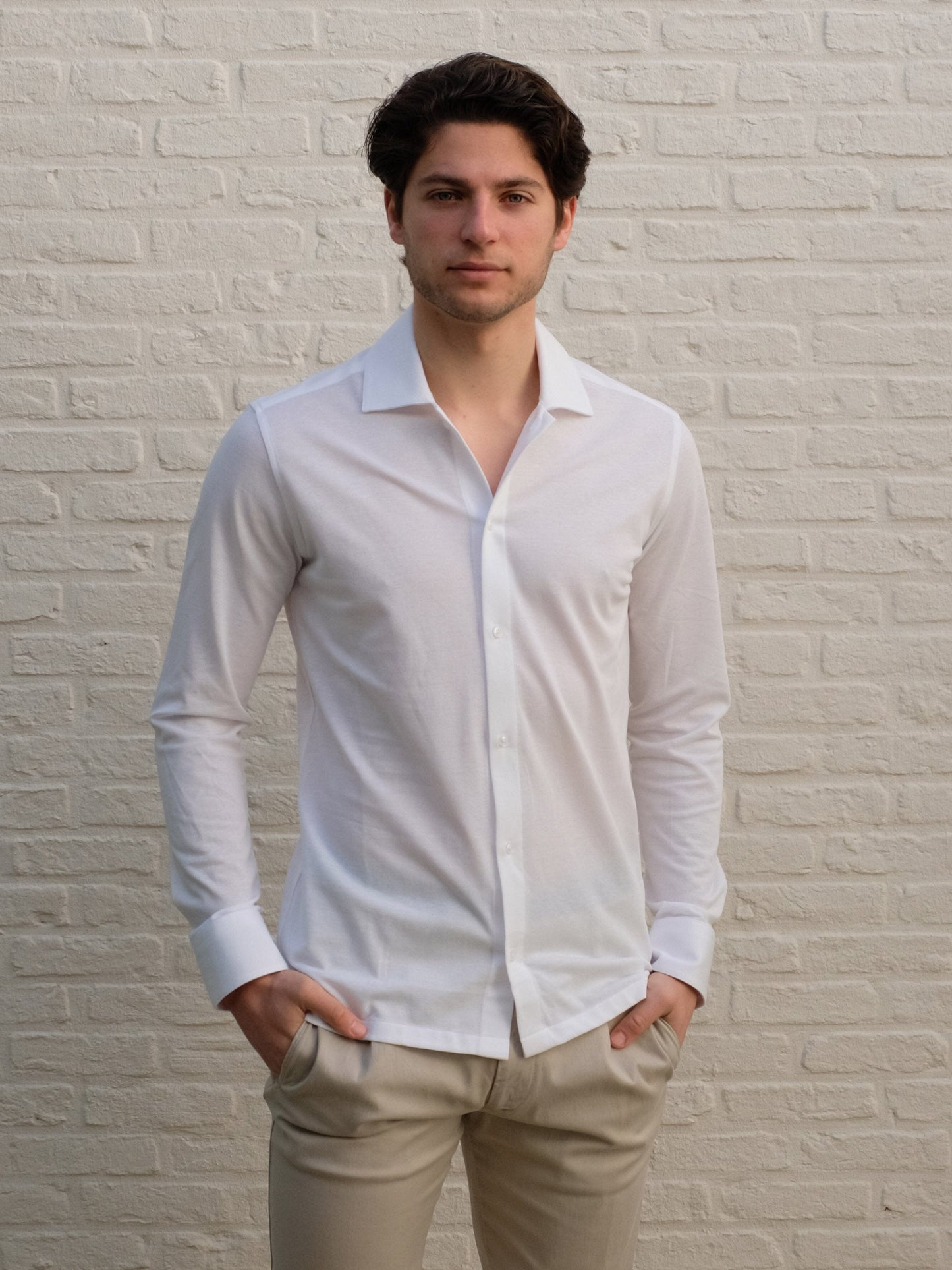 GENTILUOMO - Jersey Shirt Wit Hemden Gentiluomo 