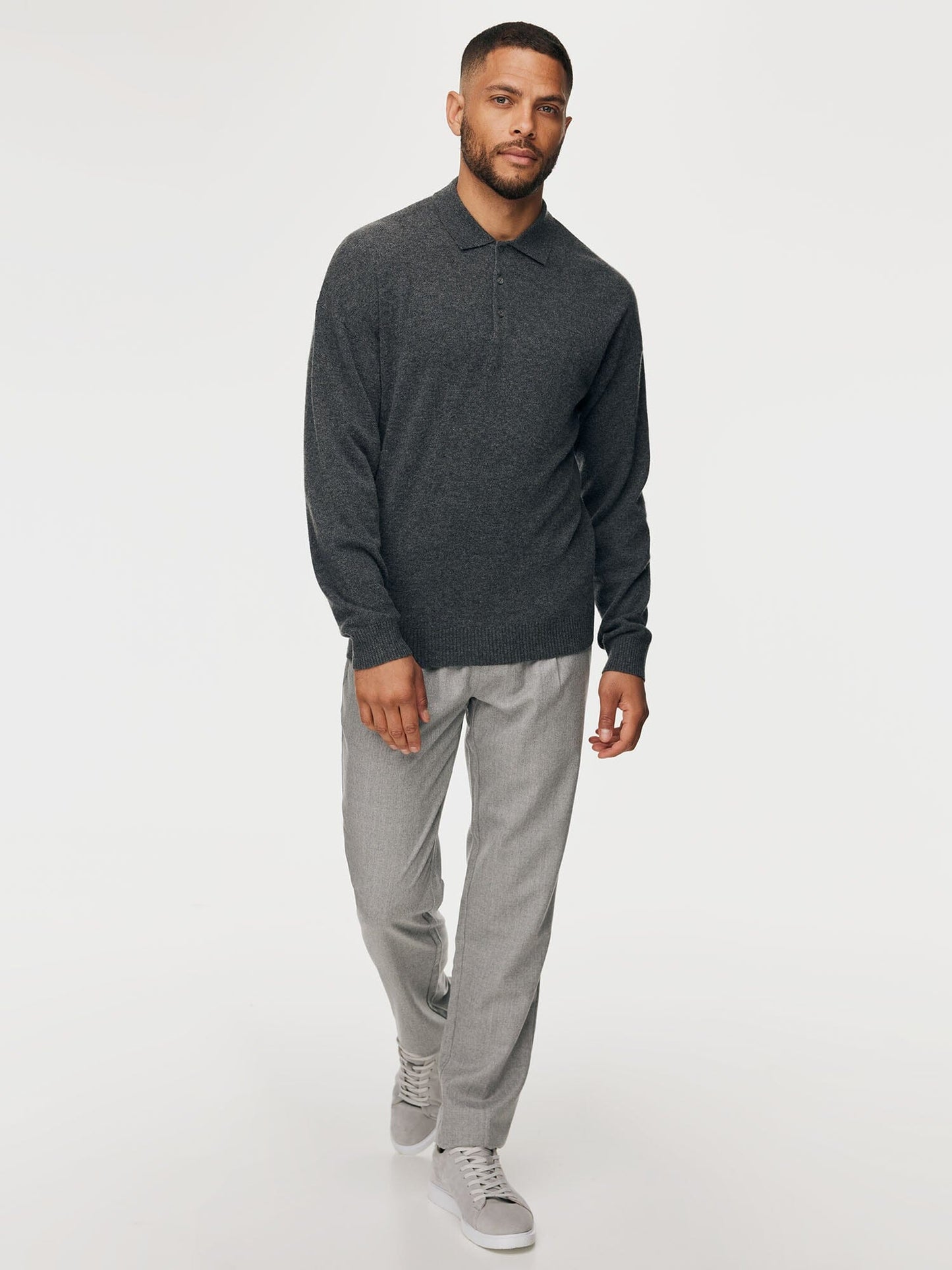 
                  
                    GENTILUOMO - Longsleeve Button Polo Donkergrijs Wool Cashmere Truien Gentiluomo 
                  
                