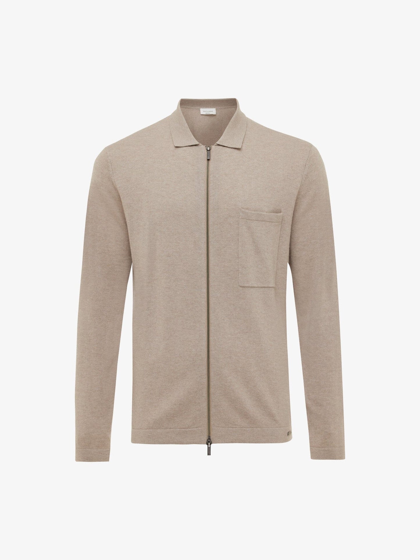 GENTILUOMO - Longsleeve Zip Polo Beige Truien Gentiluomo 