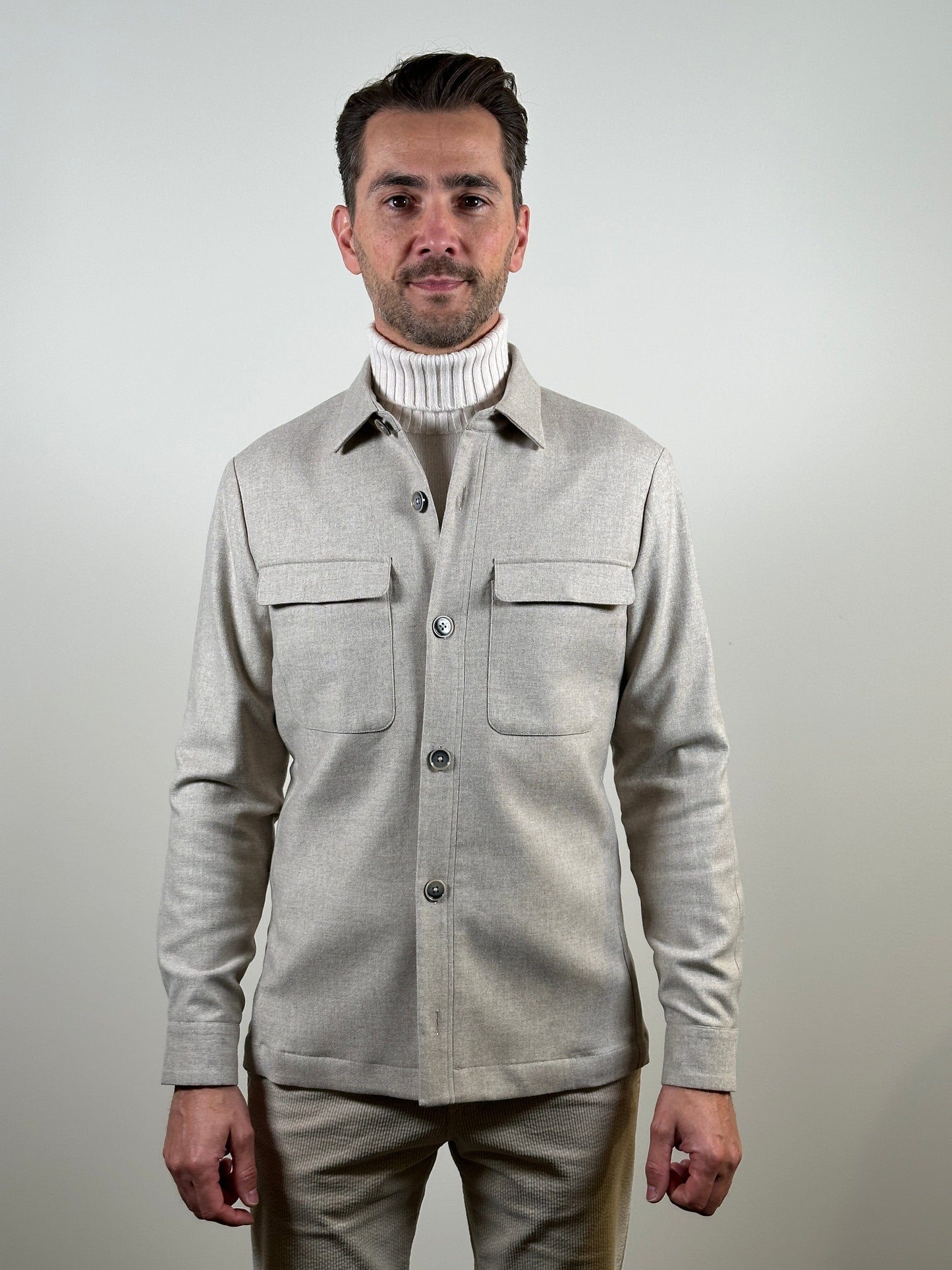 GENTILUOMO - Manteco Wool Luxe Overshirt Beige Blazers & kostuums Gentiluomo 