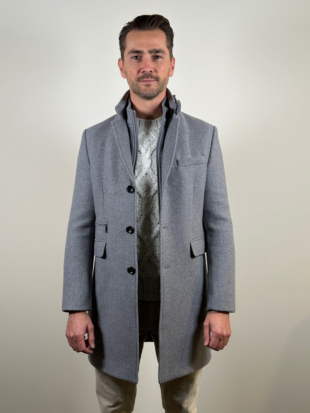 GENTILUOMO - Manteco Wool Moreno Jas Grijs Jassen Gentiluomo 