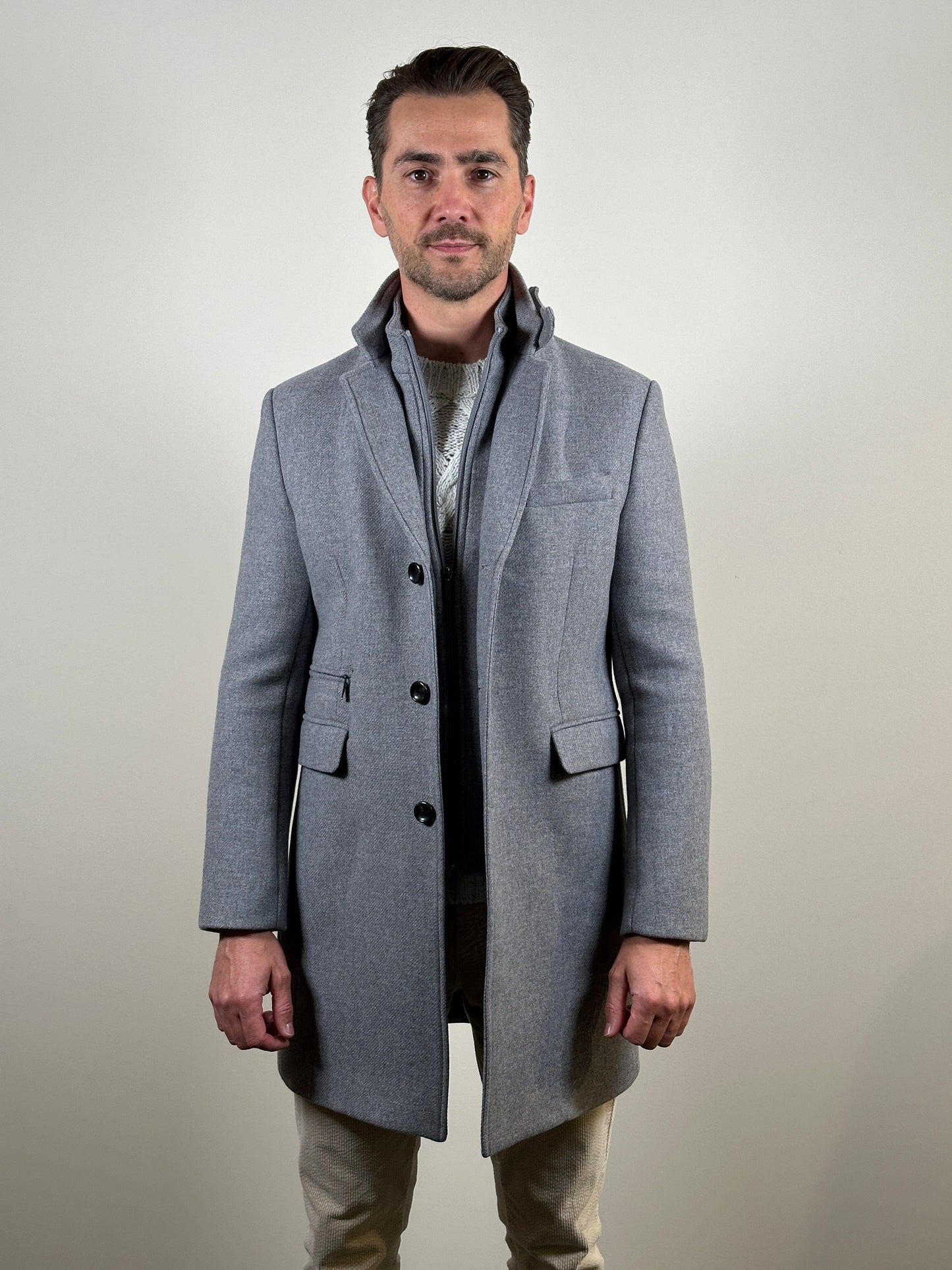 GENTILUOMO - Manteco Wool Moreno Jas Grijs Jassen Gentiluomo 