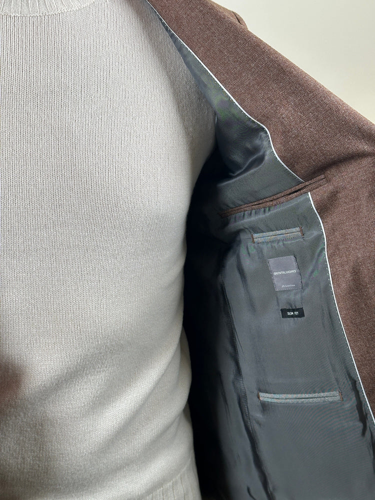 
                  
                    GENTILUOMO - Marzotto Wool Blazer Bruin Blazers & kostuums Gentiluomo 
                  
                