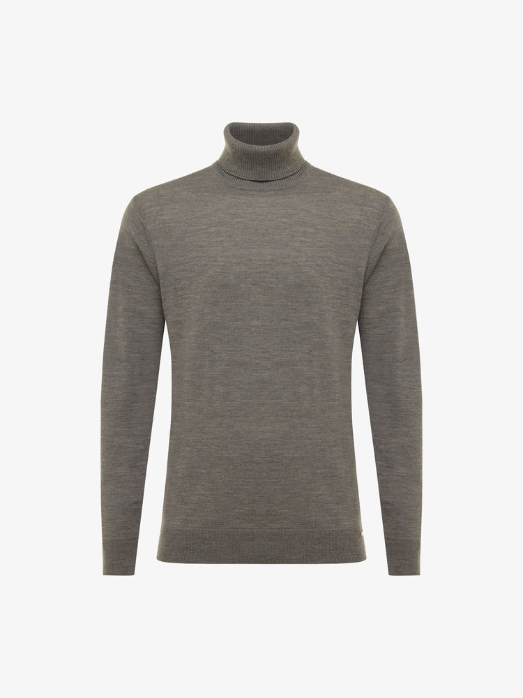 GENTILUOMO - Merino Rolkraag Taupe Truien Gentiluomo 
