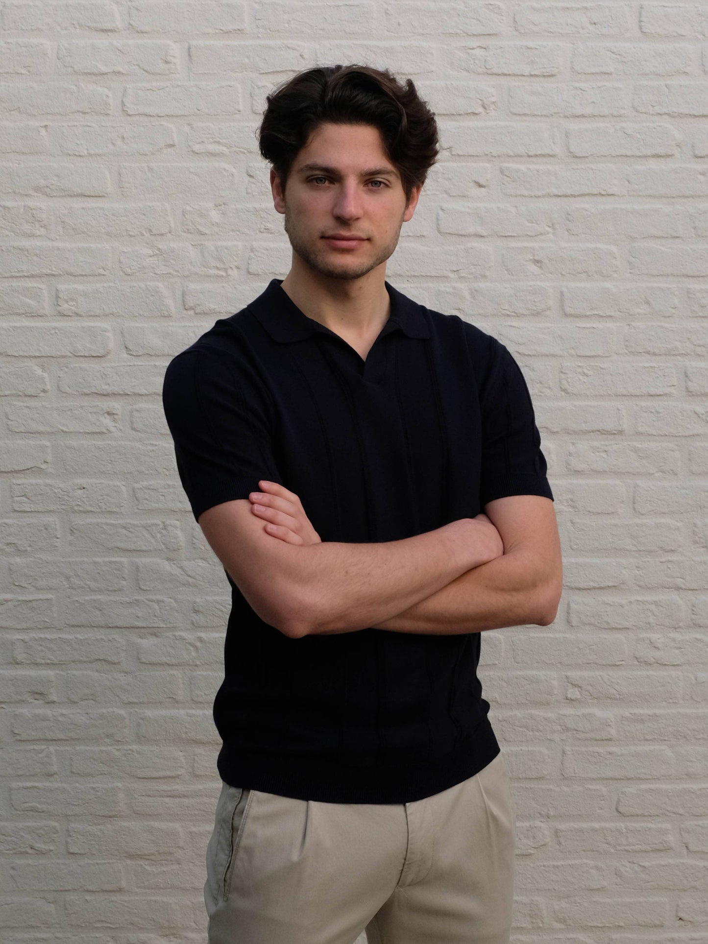 
                  
                    GENTILUOMO - Open Collar Polo Donkerblauw Polo's Gentiluomo 
                  
                