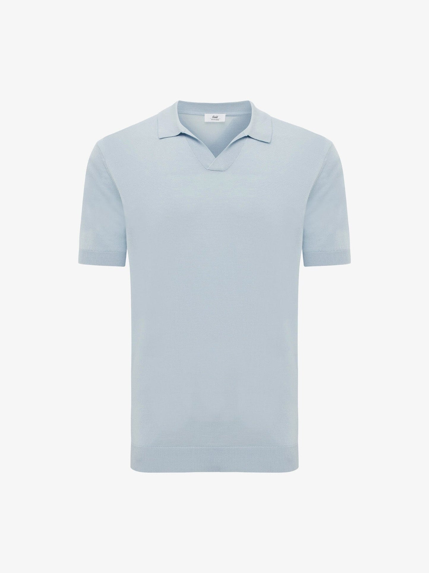 GENTILUOMO - Open Collar Polo Lichtblauw Polo's Gentiluomo 