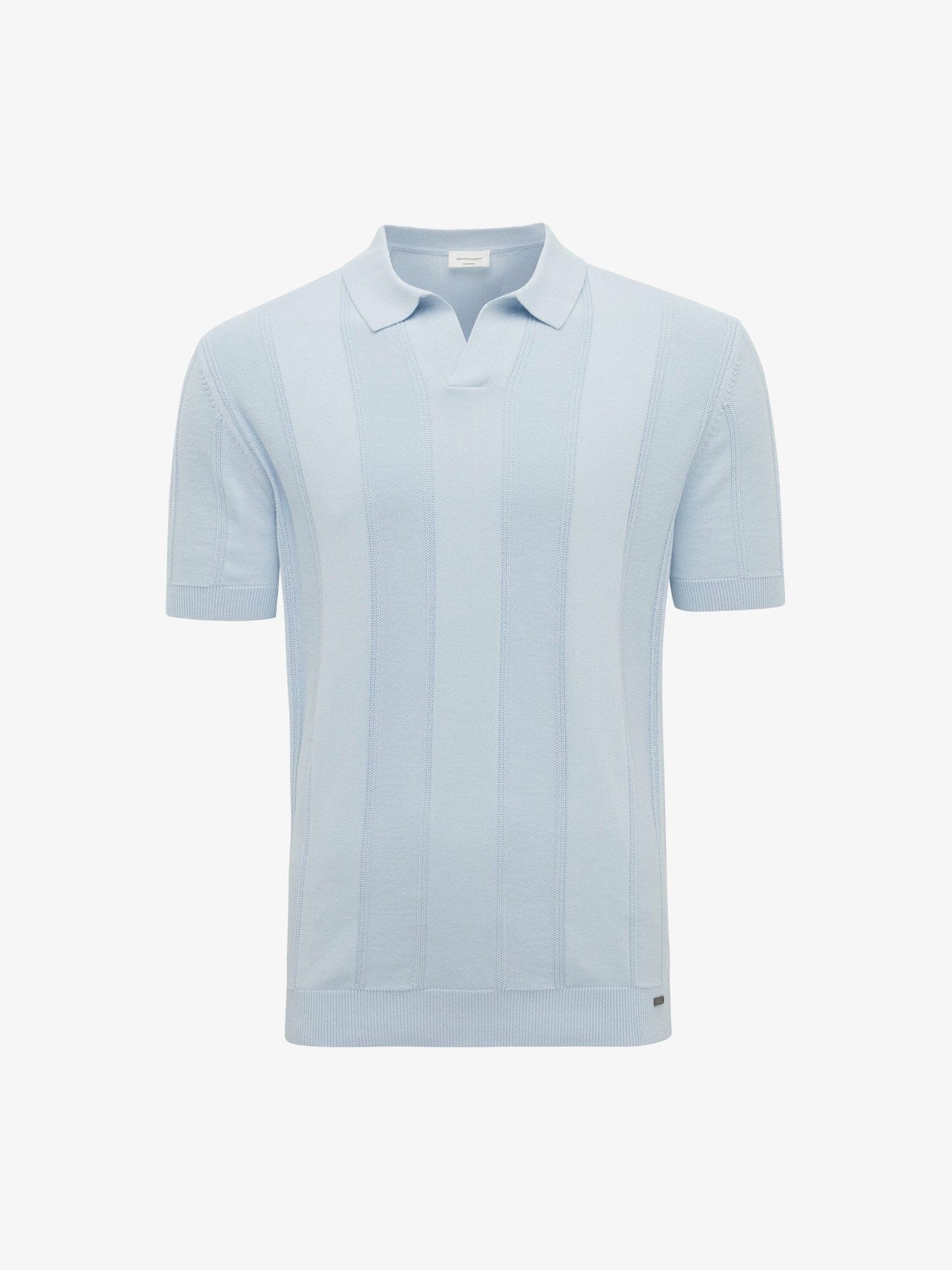 GENTILUOMO - Open Collar Polo Lichtblauw Polo's Gentiluomo 