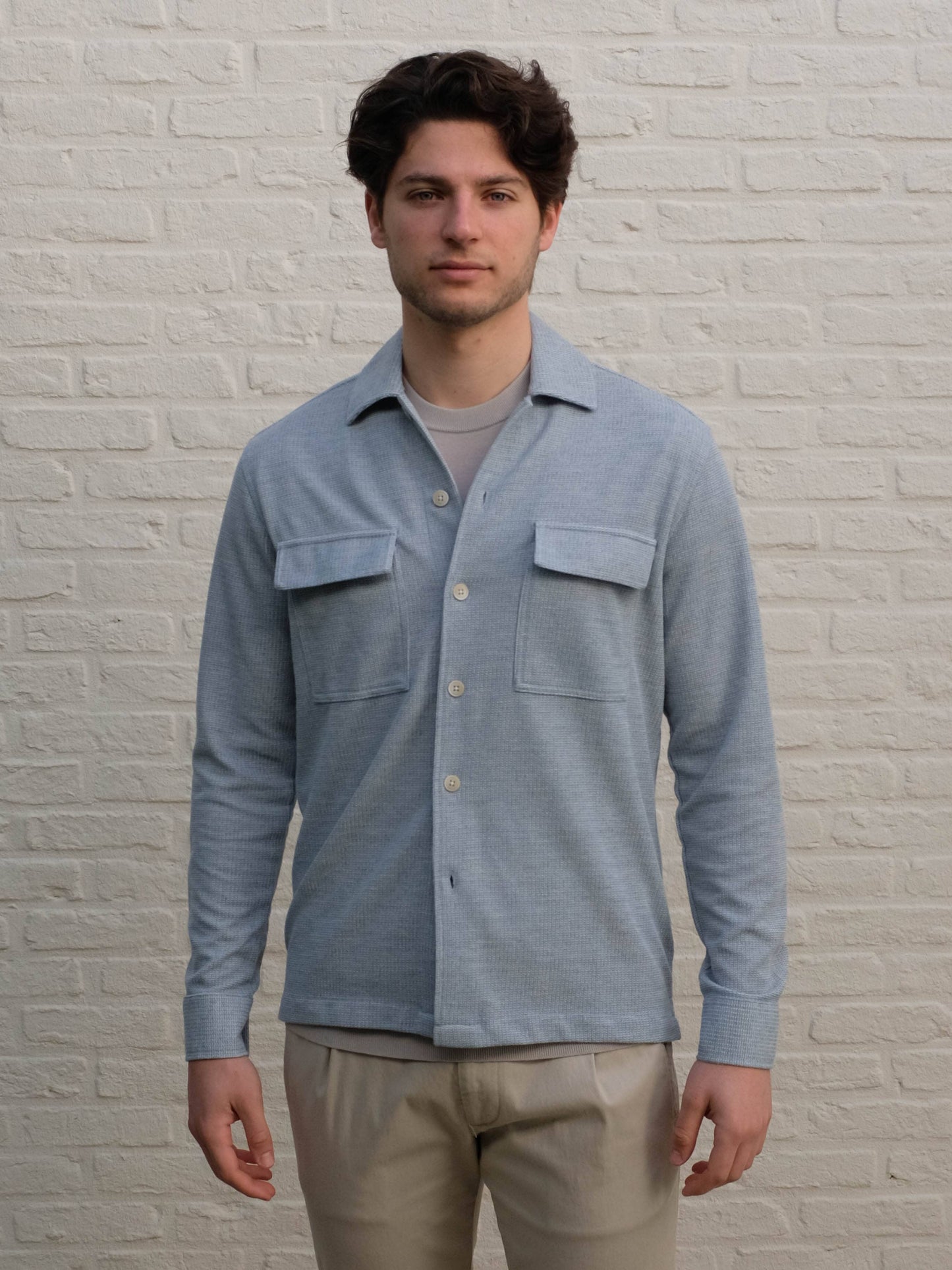 
                  
                    GENTILUOMO - Overshirt Stretch Lichtblauw Overshirts Gentiluomo 
                  
                