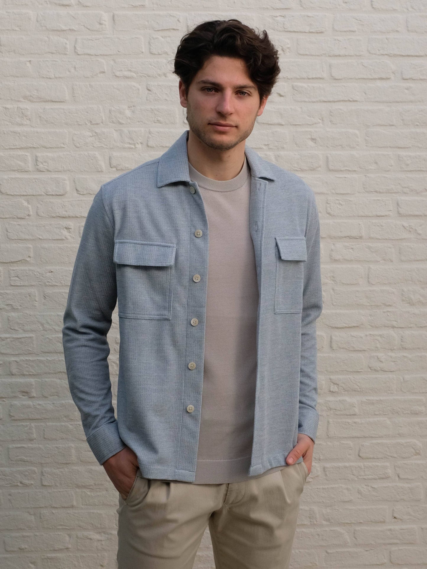 
                  
                    GENTILUOMO - Overshirt Stretch Lichtblauw Overshirts Gentiluomo 
                  
                