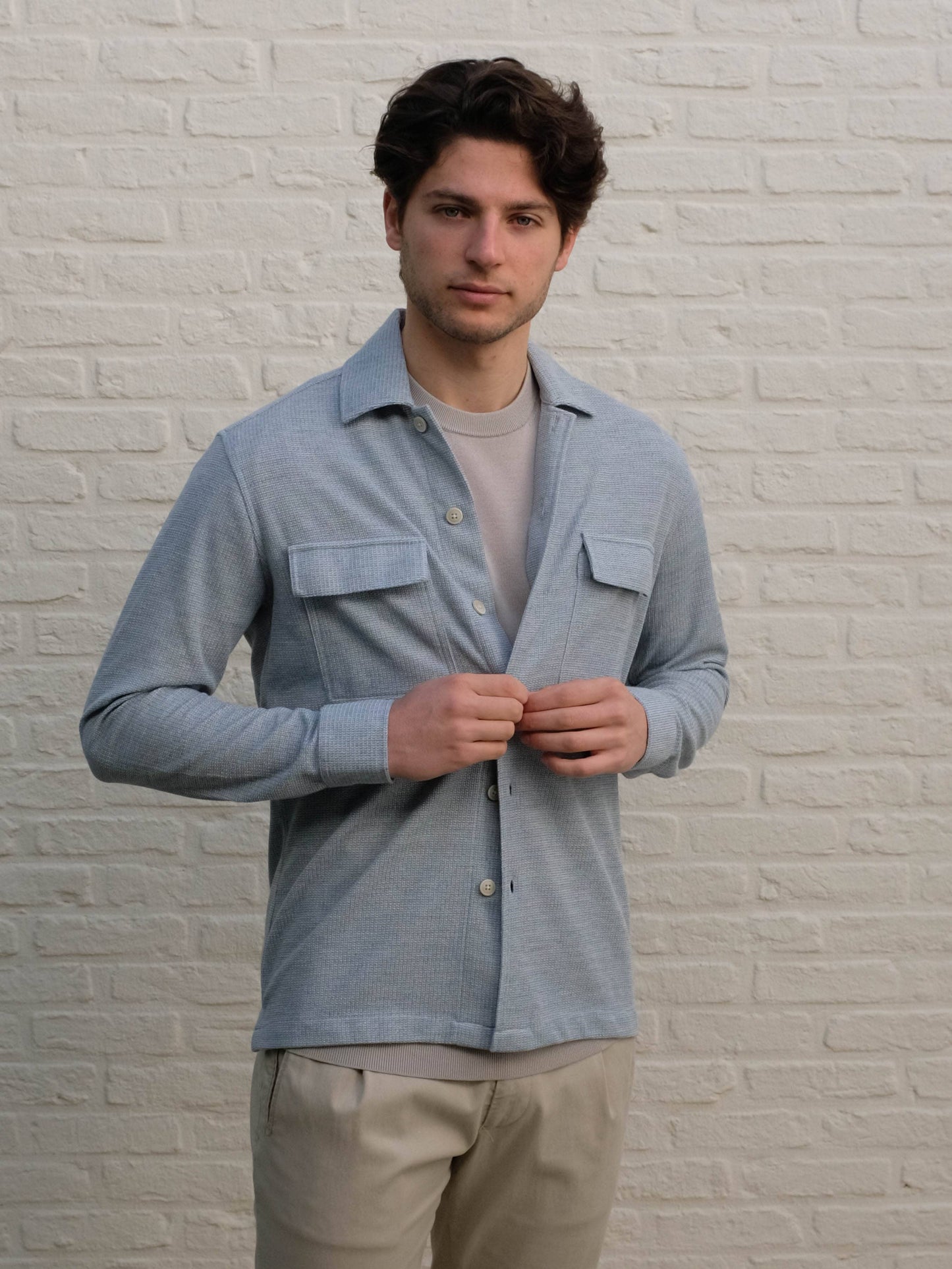
                  
                    GENTILUOMO - Overshirt Stretch Lichtblauw Overshirts Gentiluomo 
                  
                