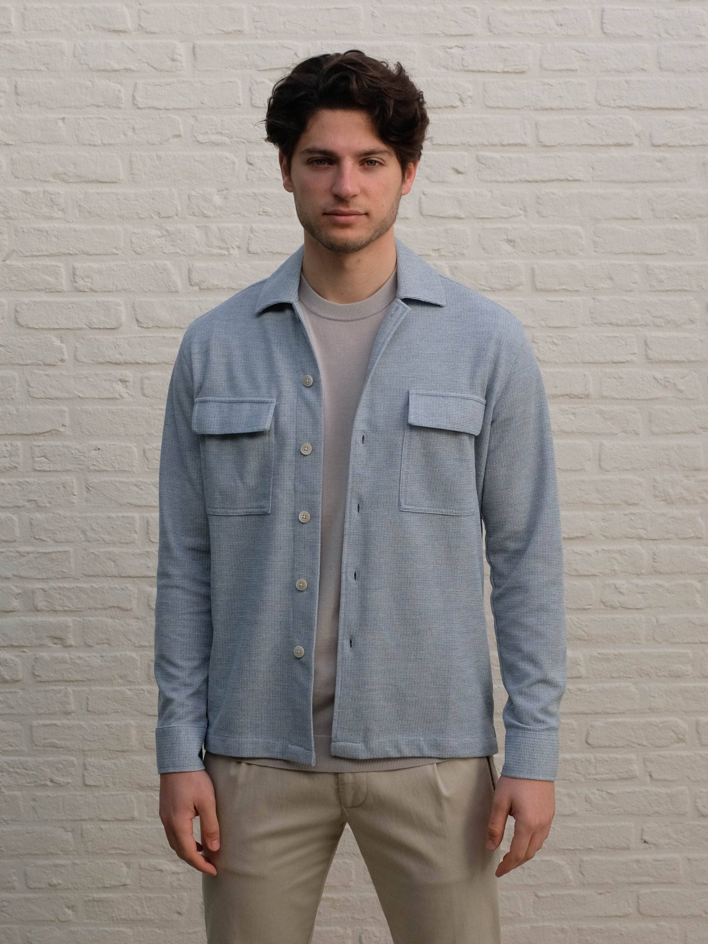 GENTILUOMO - Overshirt Stretch Lichtblauw Overshirts Gentiluomo 