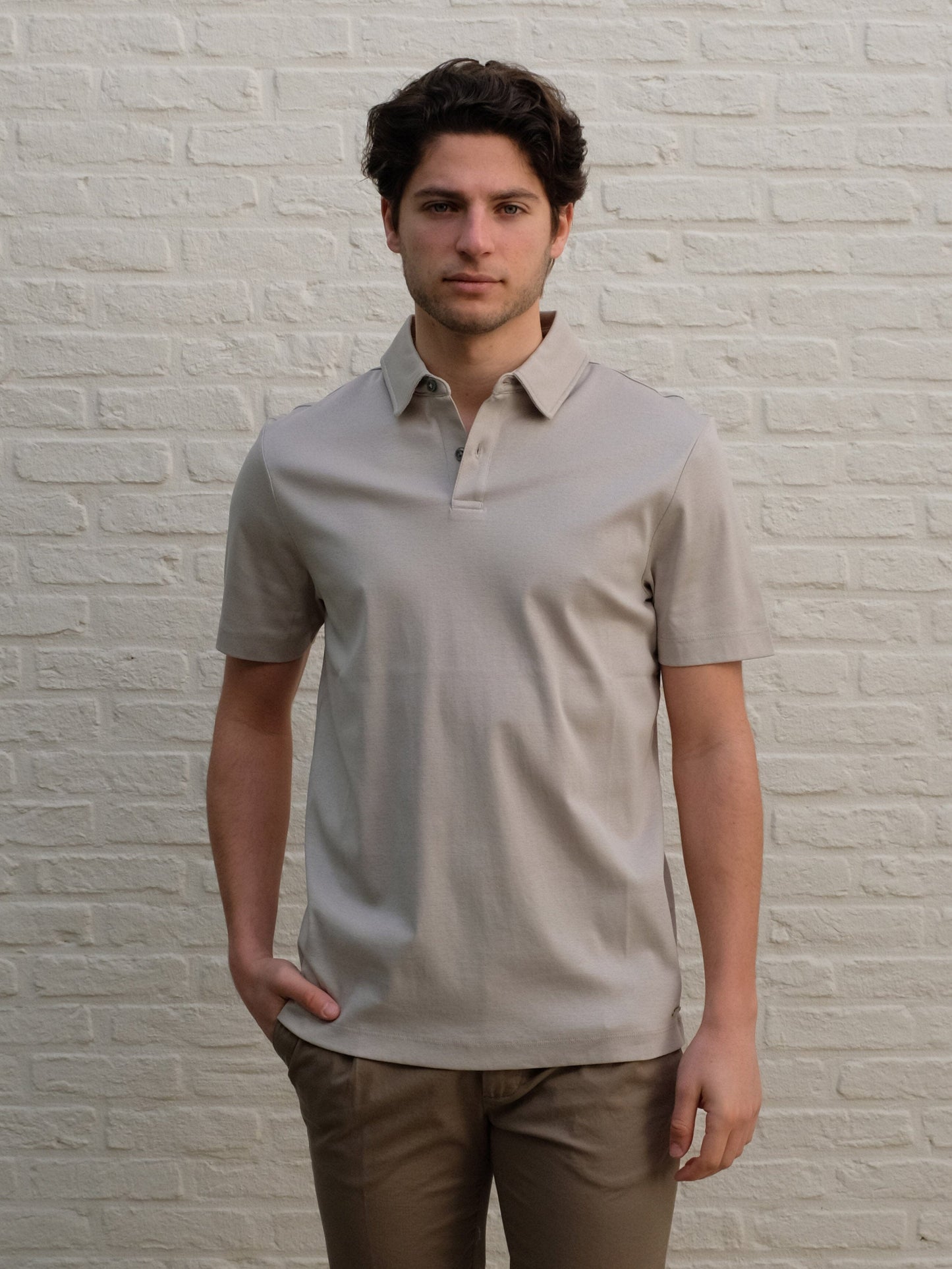 
                  
                    GENTILUOMO - Polo Gemerceriseerd Katoen Lichtbeige Polo's Gentiluomo 
                  
                