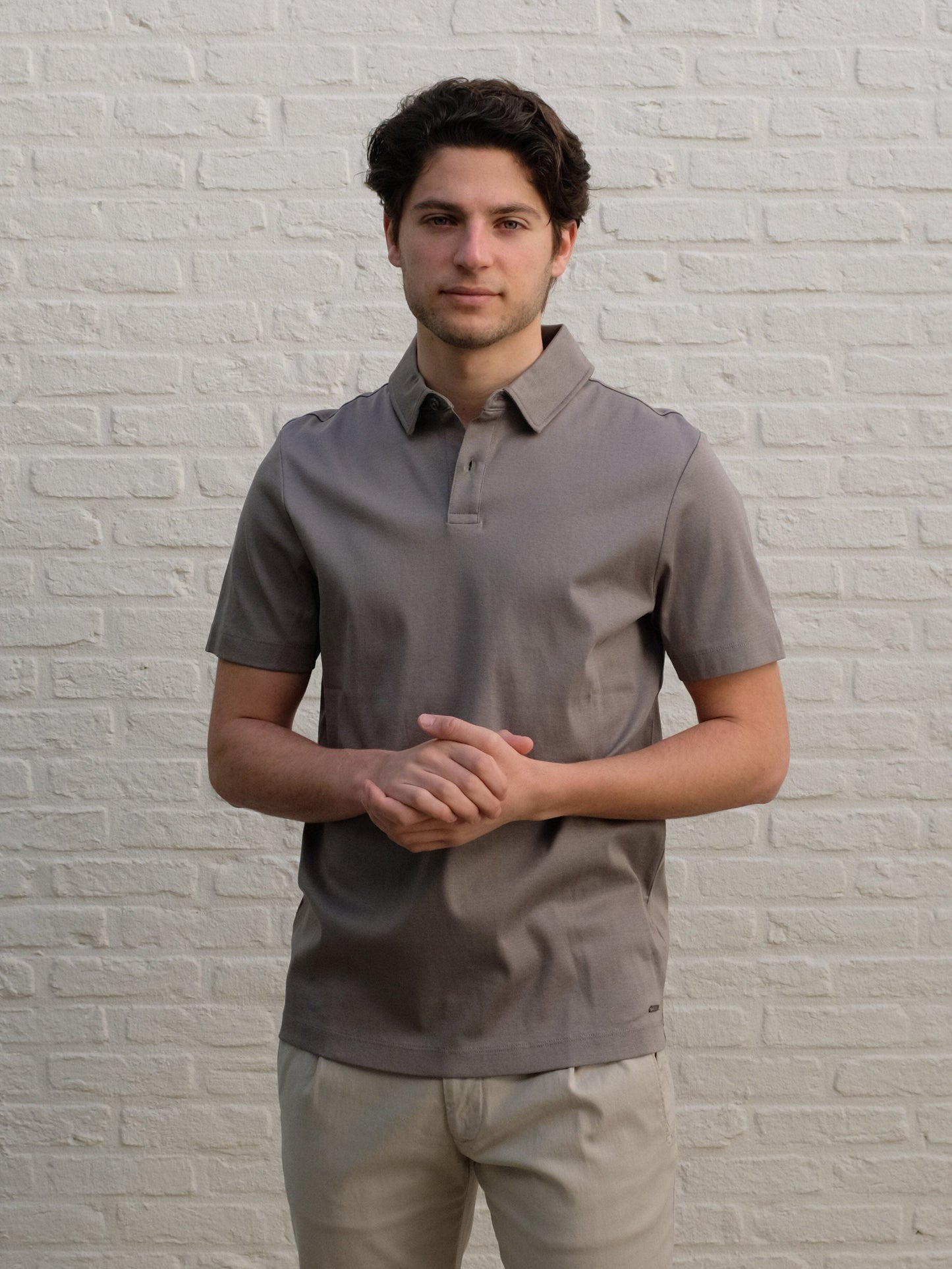 
                  
                    GENTILUOMO - Polo Gemerceriseerd Katoen Taupe Polo's Gentiluomo 
                  
                