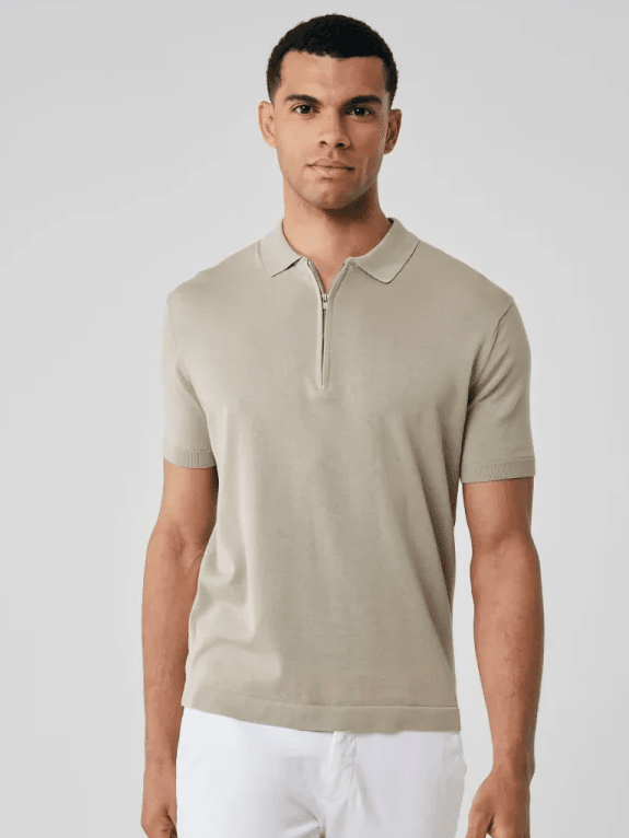 
                  
                    GENTILUOMO - Polo Gold Zip Beige Polo's Gentiluomo 
                  
                