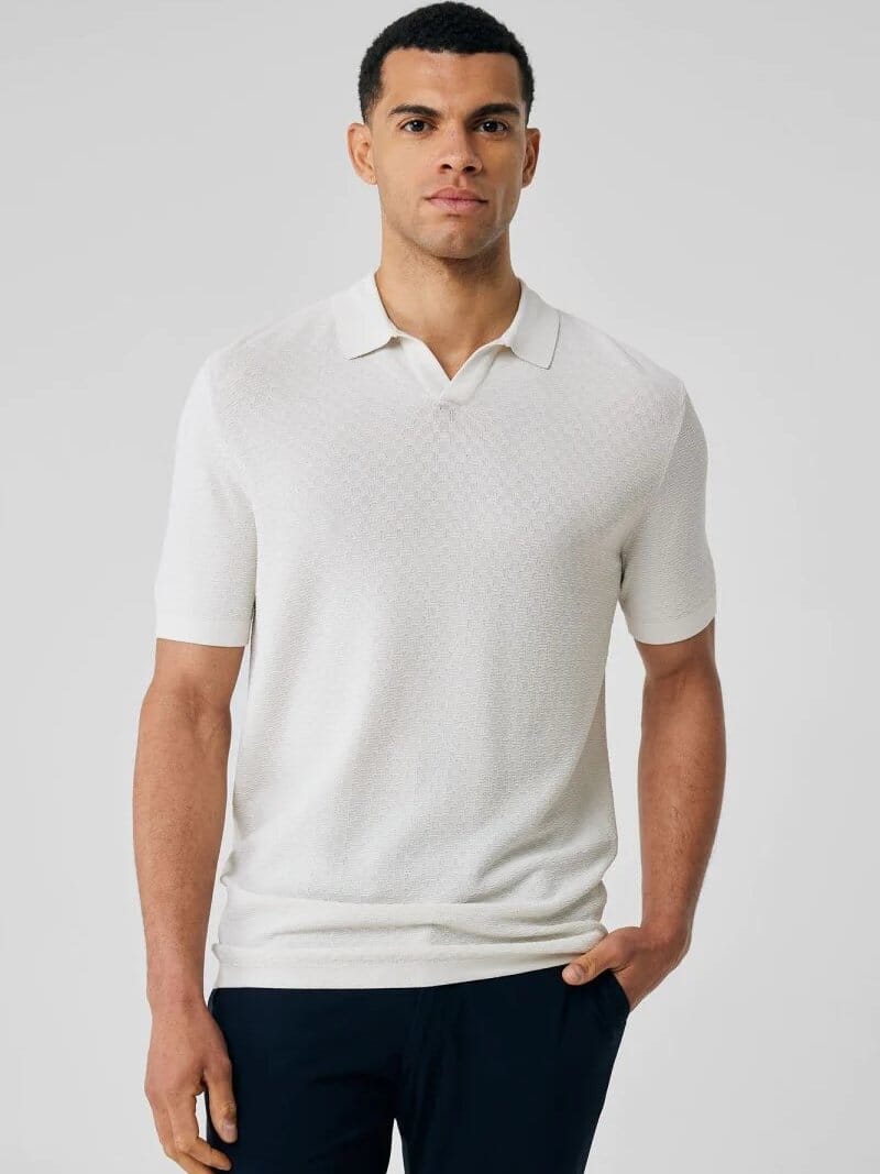 GENTILUOMO - Polo No Buttons Cool Dry Off White Polo's Gentiluomo 
