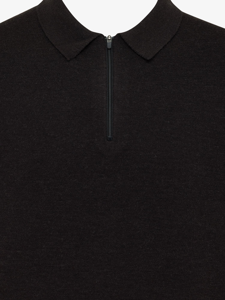 GENTILUOMO - Polo Zip Sweater Merino Bruin Truien Gentiluomo 