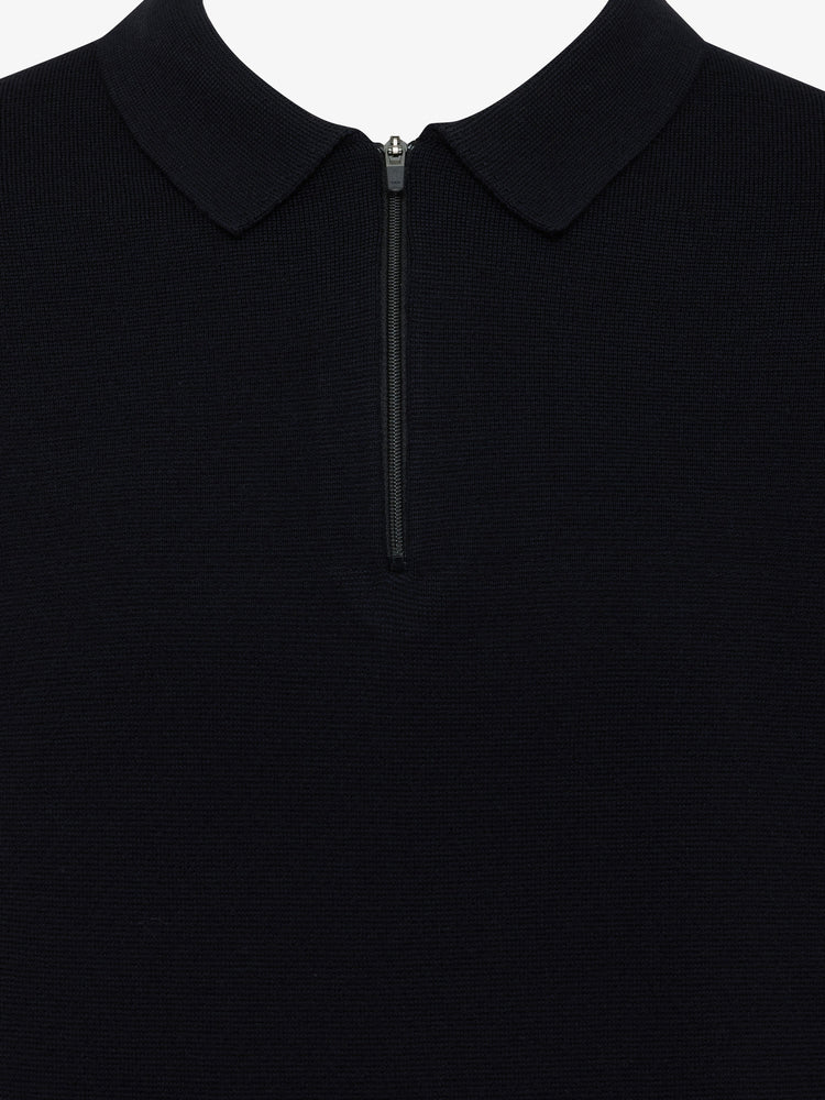 GENTILUOMO - Polo Zip Sweater Merino Navy Truien Gentiluomo 